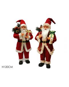 Babbo Natale Con Pacco Regalo H 120 cm, 2 Assortimenti - 471400              