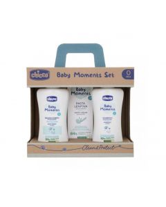 Chicco Baby Moments set 2 bagno corpo, shampoo, pasta lenitiva