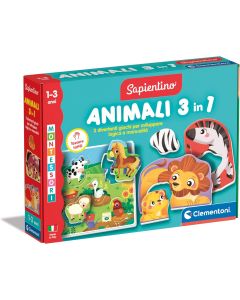 Clementoni Sapientino Baby Montessori Animali 3 in 1 16460