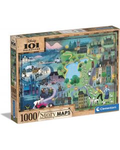Clementoni - 39665 - Puzzle Disney Maps - Disney 101 Dalmatians - 1000 