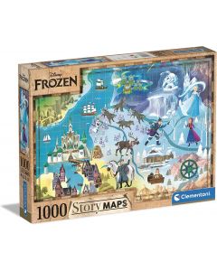 Clementoni - 39666 - Puzzle Disney Maps - Disney Frozen - 1000 pezzi