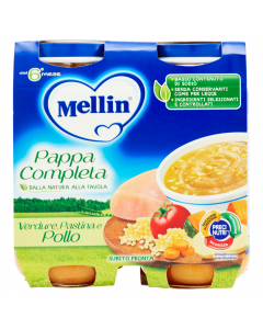 Mellin Pappa Completa Verdura Pastina Pollo - 2X250 gr