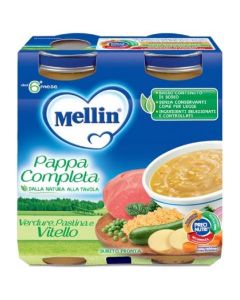 Mellin Pappa Completa Verdura Pastina Vitello - 2X250 gr