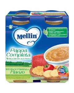 Mellin Pappa Completa Verdura Pastina Manzo - 2X250 gr