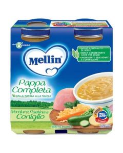 Mellin Pappa Completa Verdura Pastina Coniglio - 2X250 gr