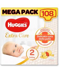 Huggies Extra Care Mega TG.2 3-6KG 108PZ