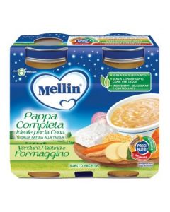 Mellin Pappa Completa Pastina Verdure Formaggino - 2x200gr
