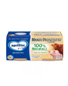 Mellin Omogeneizzato Carne Manzo & Prosciutto - 2X80 GR