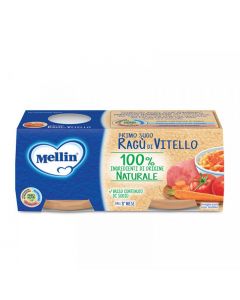 Mellin Omogeneizzato Primo Sugo Ragù di Vitello - 2x80 GR