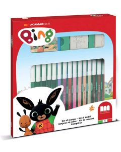 Set 2 Timbri per Bambini e 18 Pennarelli Colorati Bing - Multiprint 86987
