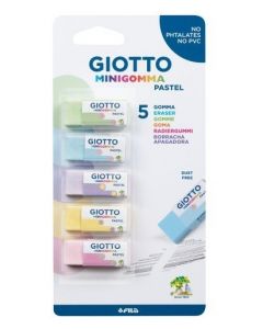 Fila Giotto MiniGomma Pastel Blister 5 pezzi