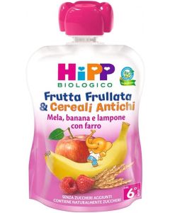 HiPP Frutta Frullata & Cereali Antichi Mela Banana e Lampone con Farro - 982602524