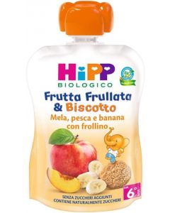 HiPP Frutta Frullata & Biscotto Mela Pesca e Banana con Frollino - 982602536
