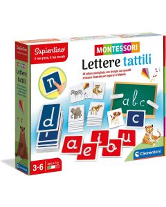 Clementoni - Montessori - Lettere tattili, Gioco educativo per Imparare l'Alfabeto