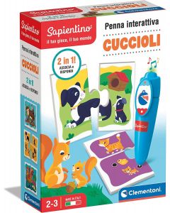 Clementoni- Sapientino interattiva Cuccioli-Gioco educativo elettronico Penna parlante 