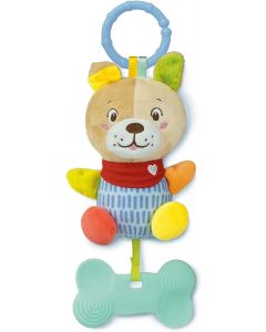 Clementoni 17443, Lovely Dog Soft Rattle, sonaglino morbido peluche