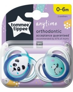 Tommee Tippee Succhietti Anytime , 0-6m, Colori assortiti, 2 pezzi