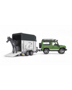 Bruder 02592 - Land Rover Defender con Rimorchio Cavalli