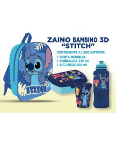 Zainetto 3D 30cm Con Accessori STITCH  