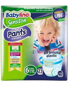 Babylino Sensitive Pants Extra Large, 23 Pannolini Mutandina Taglia 6 (15+Kg) - 89012