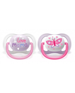 Avent Succhietto Ultra Air Mama Girl 0-6 Mesi - 2 Pezzi