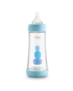 Chicco Biberon Perfect5 300ml Tettarella Silicone Flusso Veloce col.Azzurro