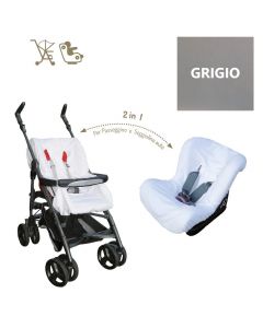 Italbaby - Copripasseggino e Seggiolino Auto Spugna Grigio