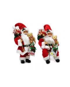Babbo Natale con Regali e Orsacchiotto 30cm. Ass. - 471429