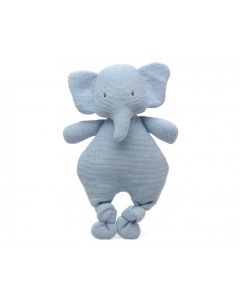 Kiokids Peluche Cotone Elefante, Azzurro - 3427