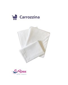 Completo per Carrozzina 3pz, Bianco - Rosa TRISC01             
