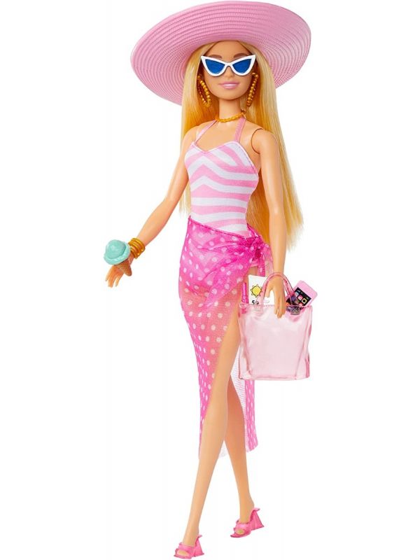 Barbie - Bambola Bionda Con Costume Da Bagno - HPL73