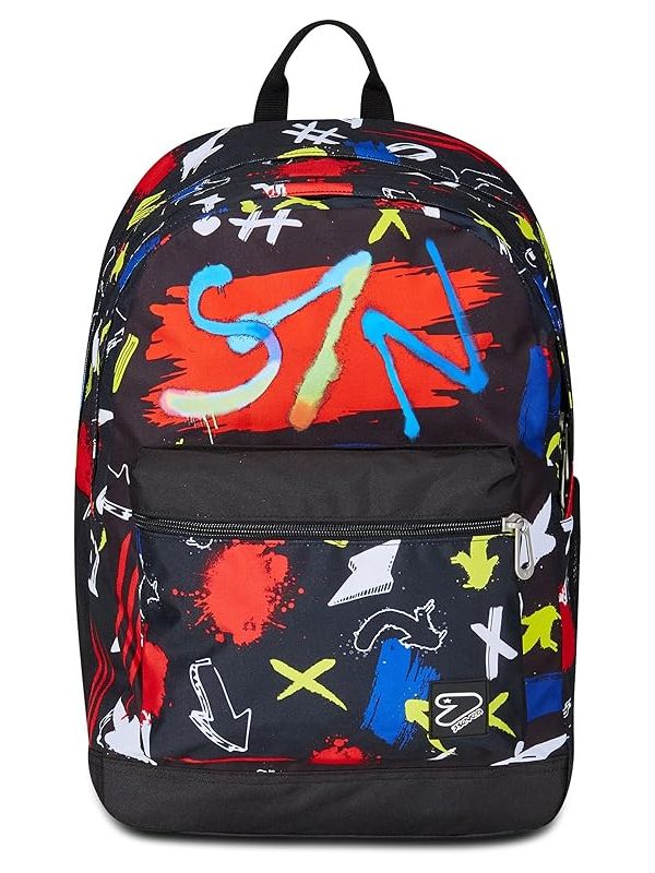 SEVEN Zaino Scuola Pro XXL Reversibile Detach The Double GraffitiLoad Nero Rosso 200102491899