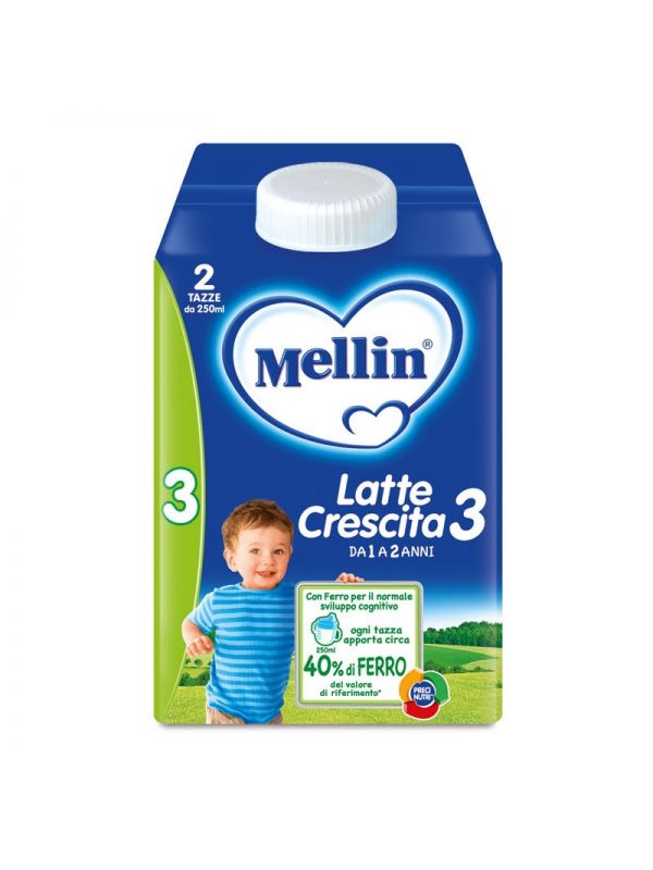 Mellin Latte Crescita 3 - 500ML Indicato da 1 anno. Bottiglia da