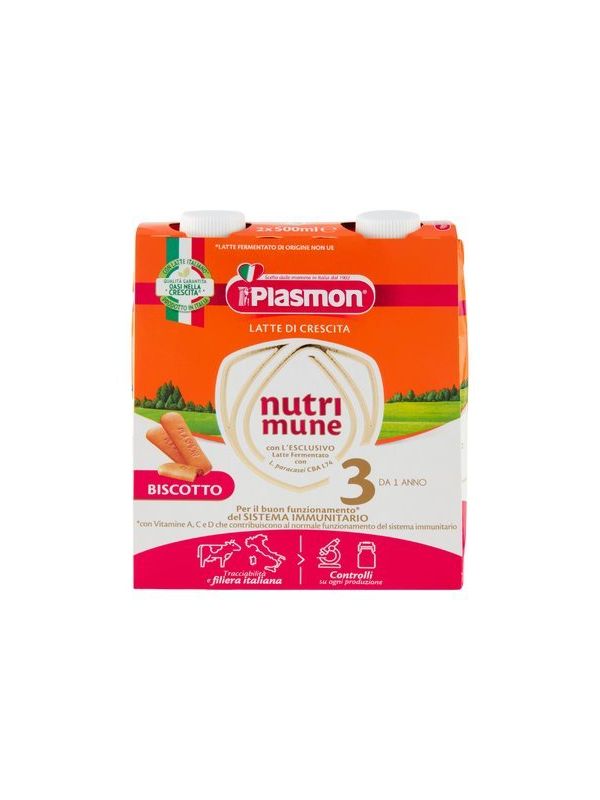 Plasmon Latte Nutrimune 3 Biscotto - 2X500 ML