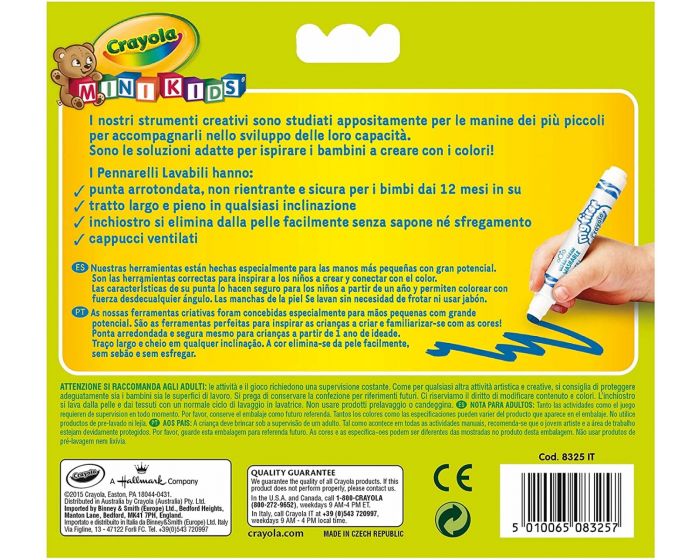 Crayola 12 Mini Pennarelli Super Lavabili e 24 maxi Pastelli a Cera